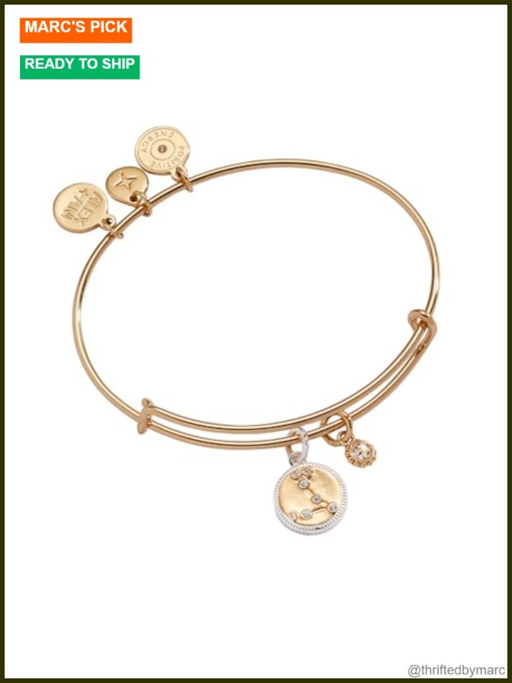 Sagittarius Zodiac Charm Bangle Bracelet Nickel-Free Eco-Friendly